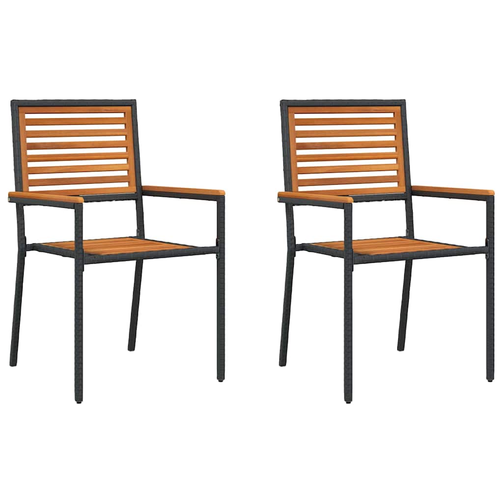 Garten Stapelstühle 2 pcs Braun und Schwarz