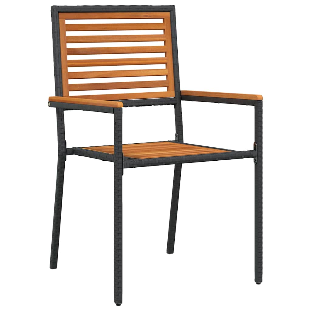 Garten Stapelstühle 2 pcs Braun und Schwarz