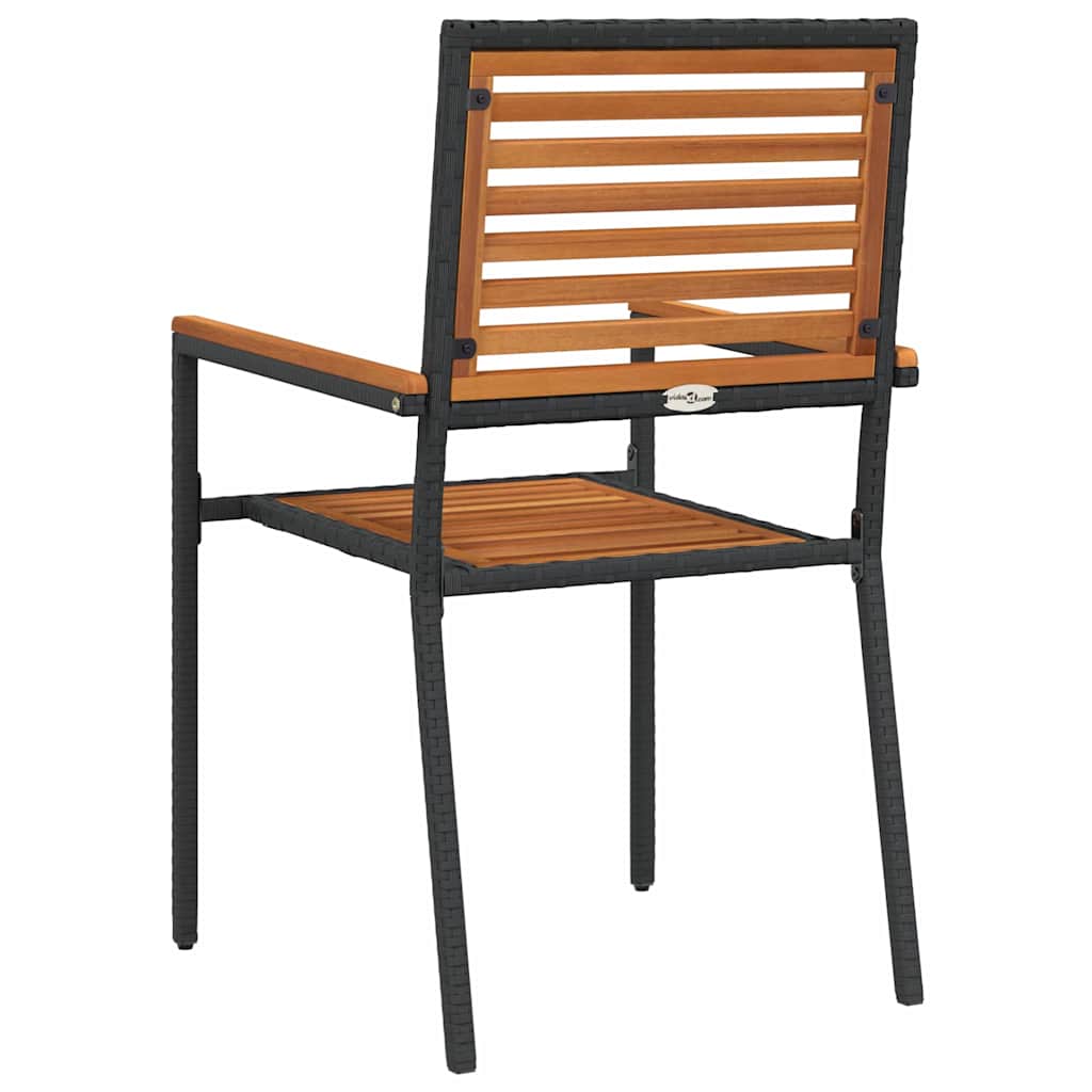 Garten Stapelstühle 2 pcs Braun und Schwarz