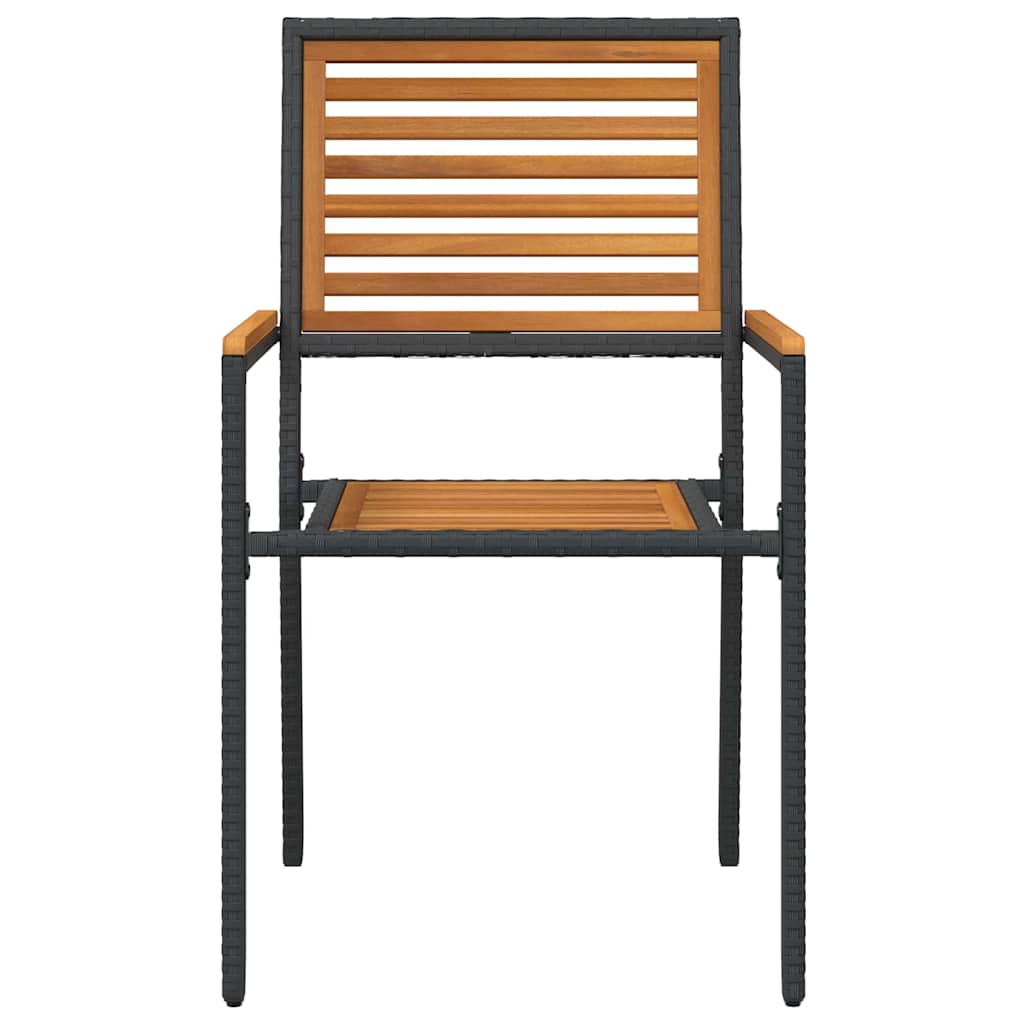 Garten Stapelstühle 2 pcs Braun und Schwarz