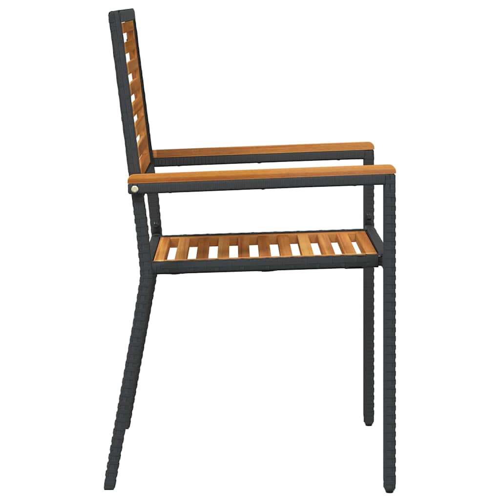 Garten Stapelstühle 2 pcs Braun und Schwarz