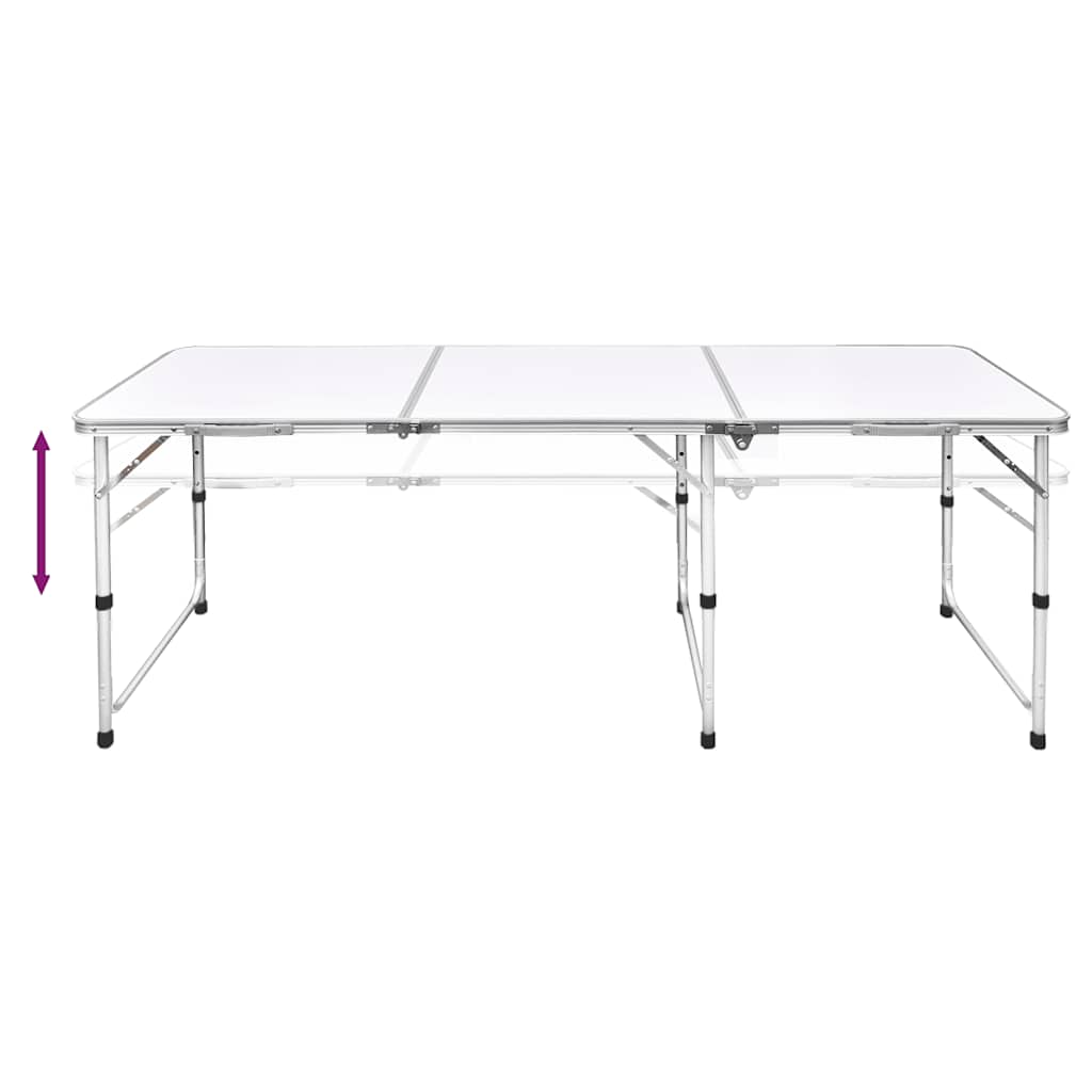 Campingtisch zusammenklappbar höhenverstellbar Aluminium 180 x 60 cm
