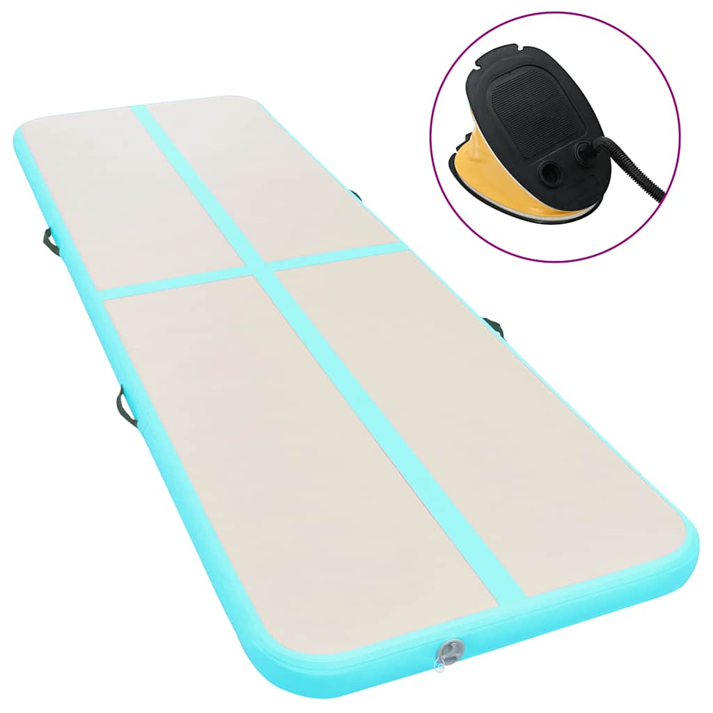 Aufblasbares Gymnastik-Kissen mit Pumpe 500x100x10 cm PVC Grün