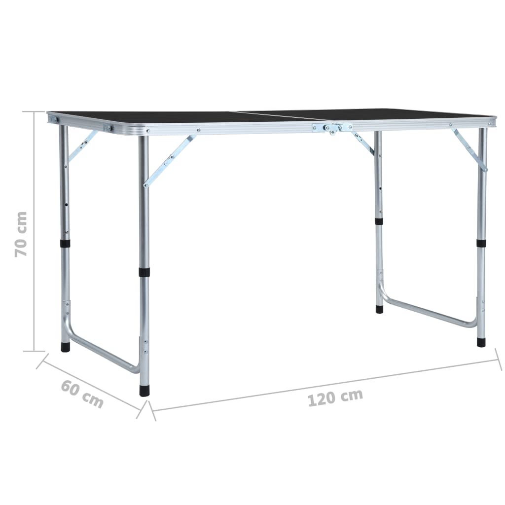 Campingtisch Klappbar Grau Aluminium 120x60 cm