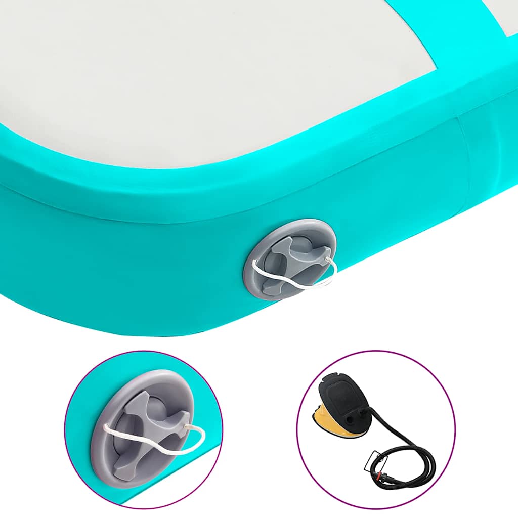 Aufblasbare Gymnastikmatte mit Pumpe 60x100x15 cm PVC Grün