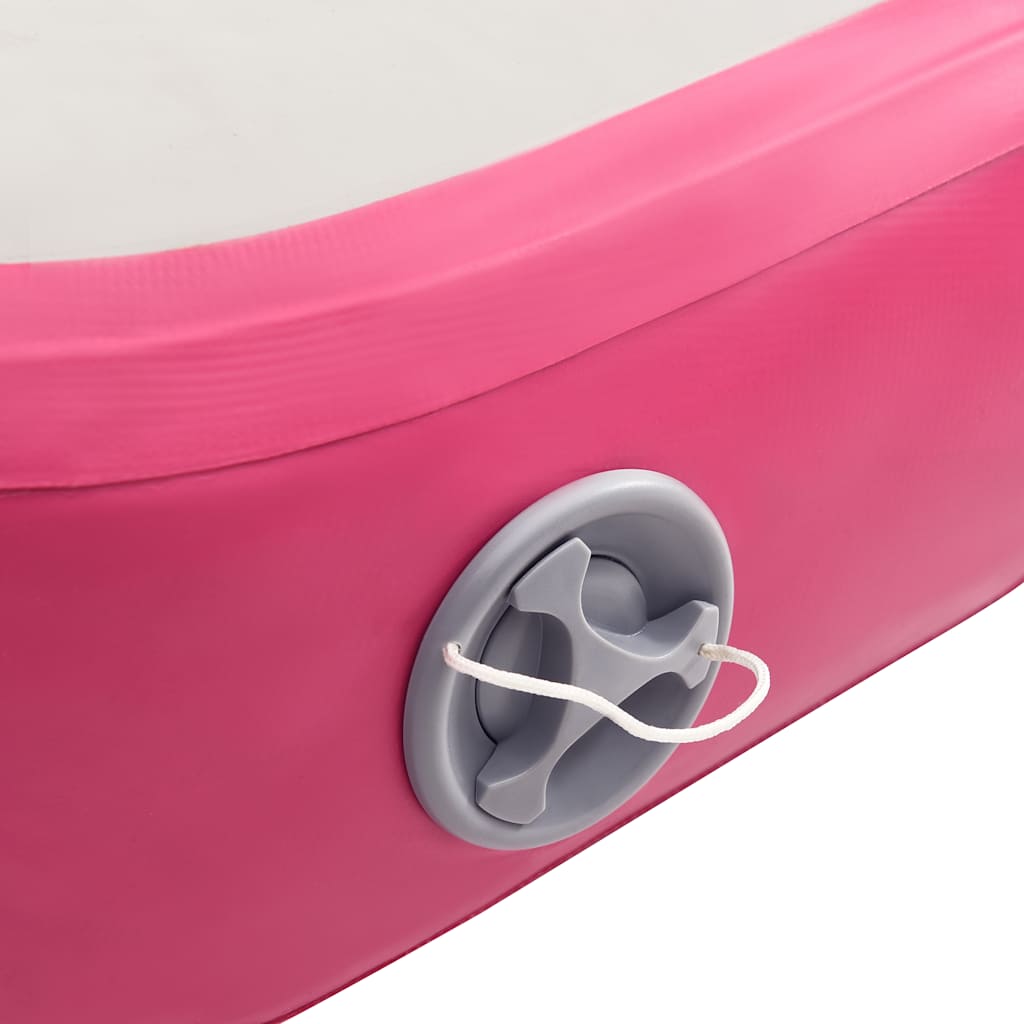 Aufblasbare Gymnastikmatte mit Pumpe 300x100x20 cm PVC Rosa