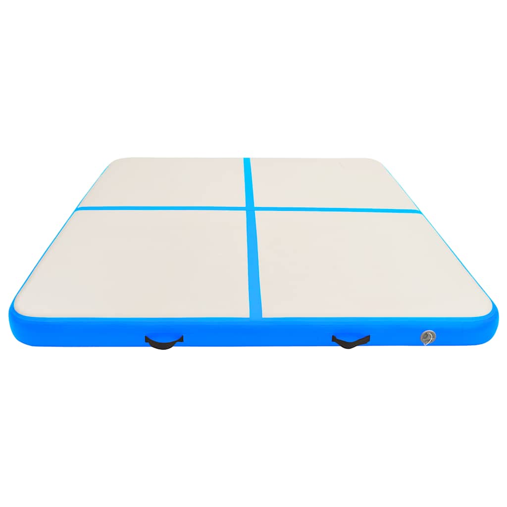 Aufblasbare Gymnastikmatte mit Pumpe 200x200x10 cm PVC Blau