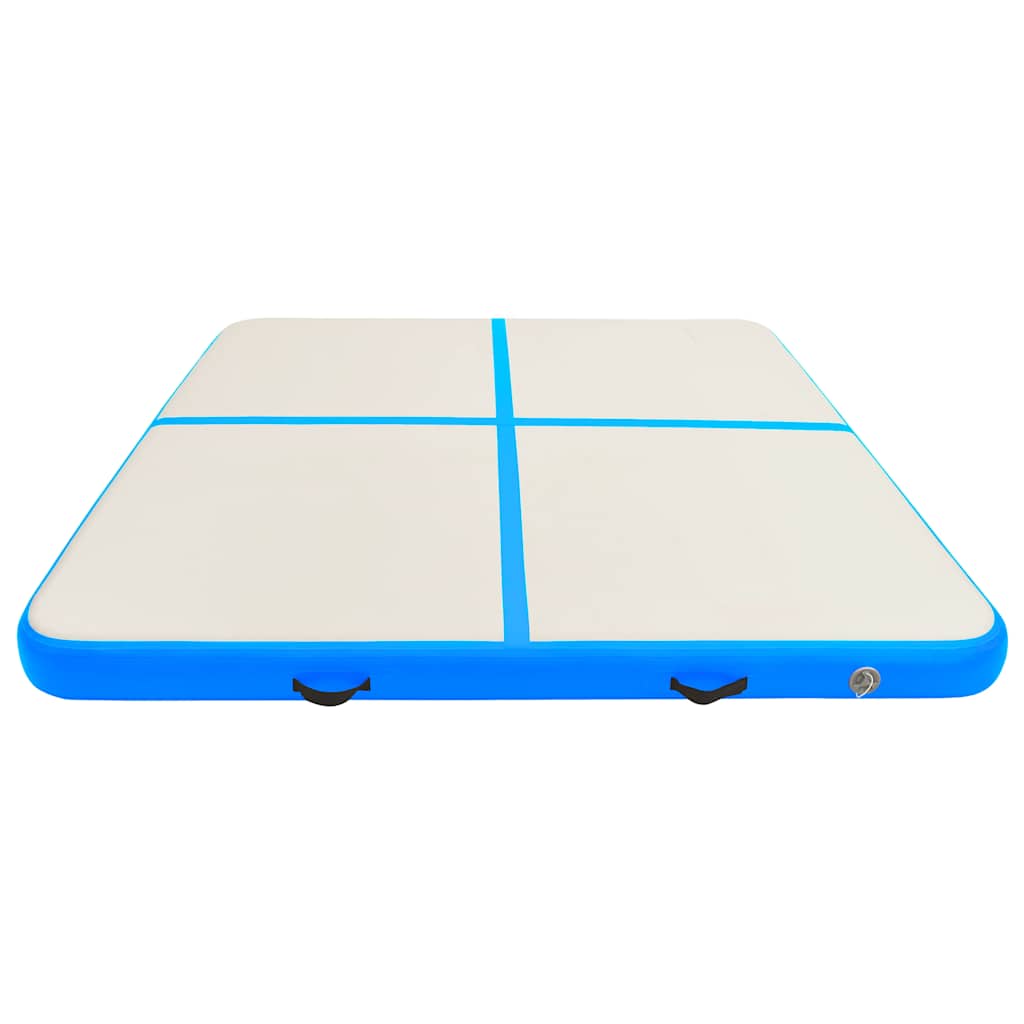 Aufblasbare Gymnastikmatte mit Pumpe 200x200x20 cm PVC Blau