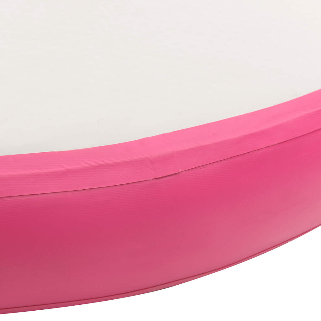 Aufblasbare Gymnastikmatte mit Pumpe 100x100x20 cm PVC Rosa