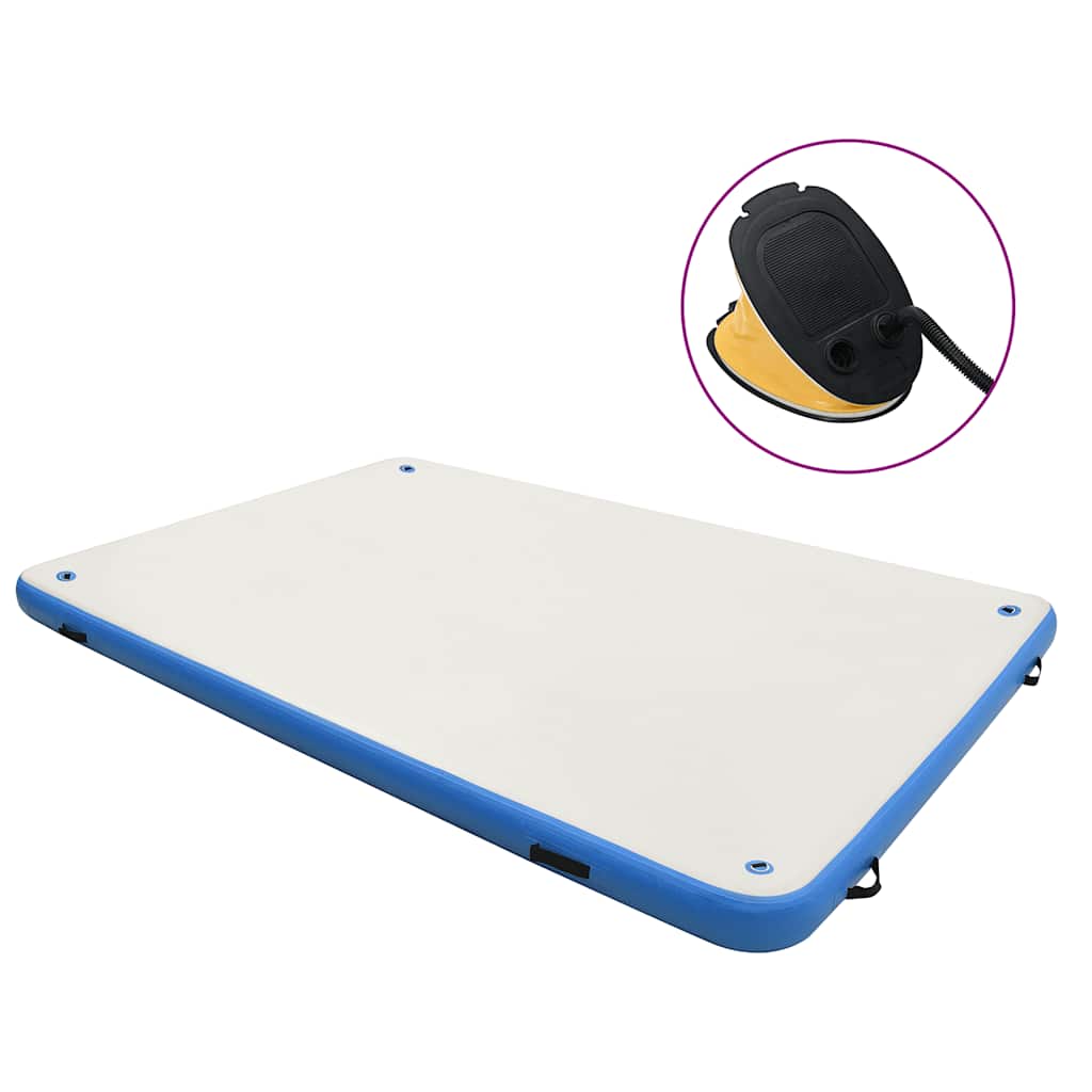 Aufblasbare Schwimmmatte Blau und Weiß 300x150x15 cm