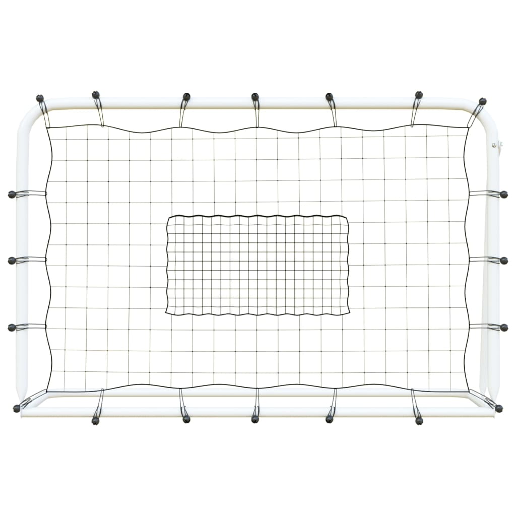 Fußball-Rebounder Weiß & Schwarz 184x61x123 cm Stahl & PE