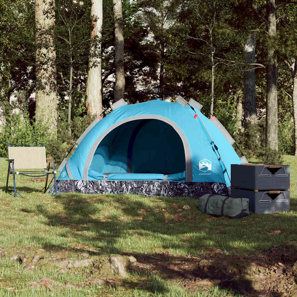 Campingzelt 2 Personen Blau Quick Release