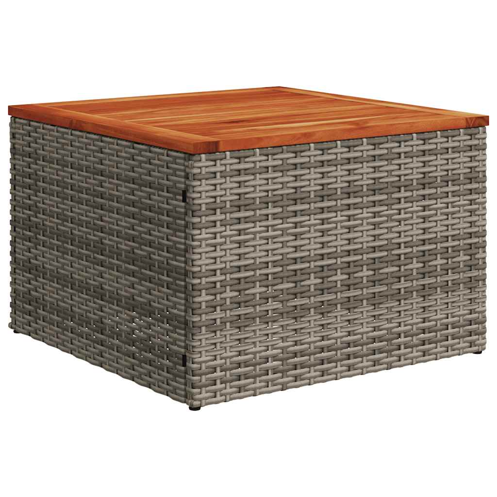 10-teiliges Gartensofa-Set mit Kissen, grau, Polyrattan