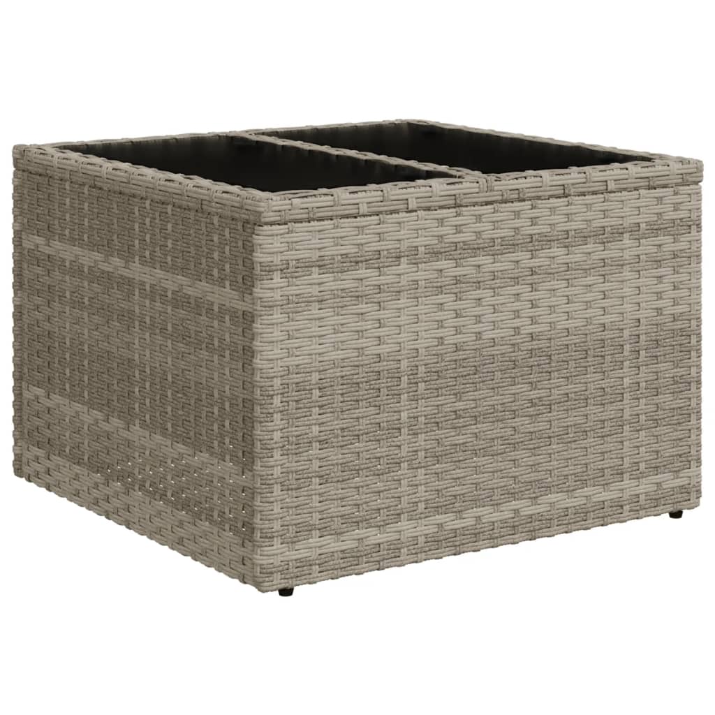 10-teiliges Gartensofa-Set mit Kissen, grau, Polyrattan