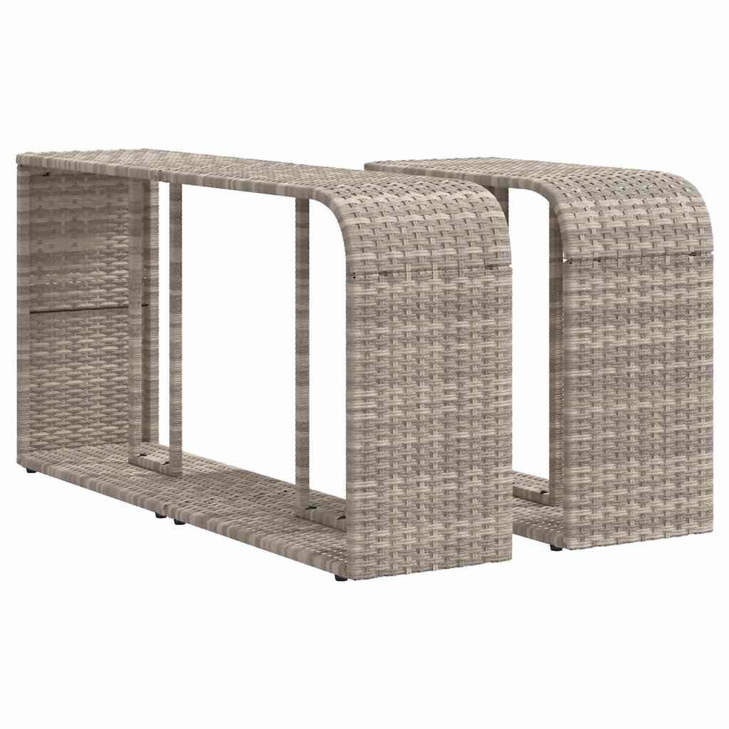 10-teiliges Gartensofa-Set mit Kissen, grau, Polyrattan