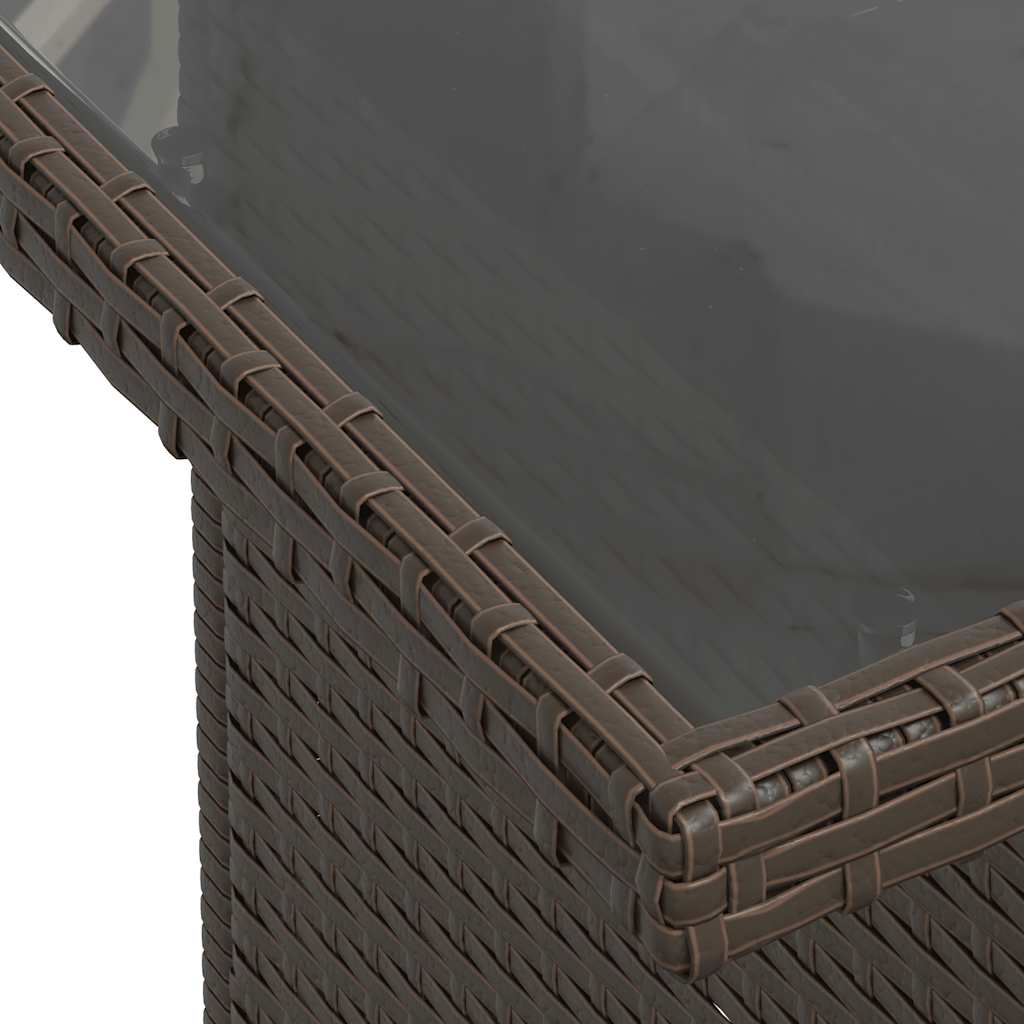 10-teiliges Gartensofa-Set mit Kissen, braun, Polyrattan