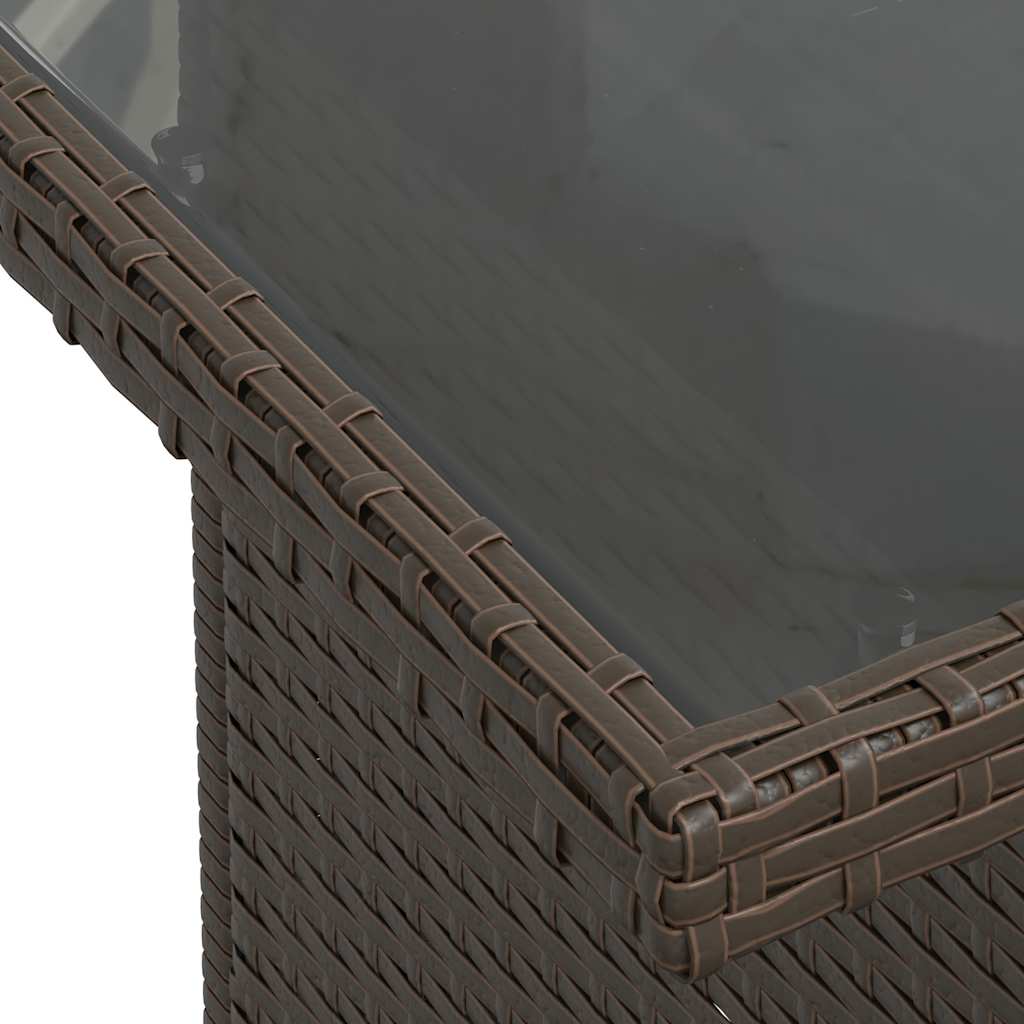 10-teiliges Gartensofa-Set mit Kissen, braun, Polyrattan