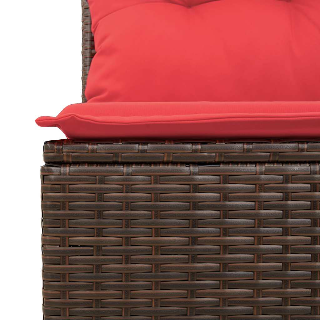 10-teiliges Gartensofa-Set mit Kissen, braun, Polyrattan