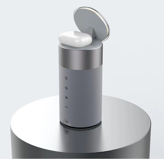 3 In 1 Multifunktions-IPhone und AirPods Drahtloses Ladegerät tragbarer Bluetooth-Lautsprecher mit Touch-Lampe für Heim und Büro